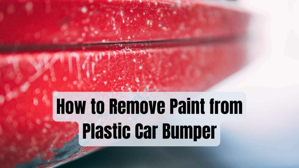 Photo of a car bumper with scratched paint on it. How to Remove Paint from Plastic Car Bumper.