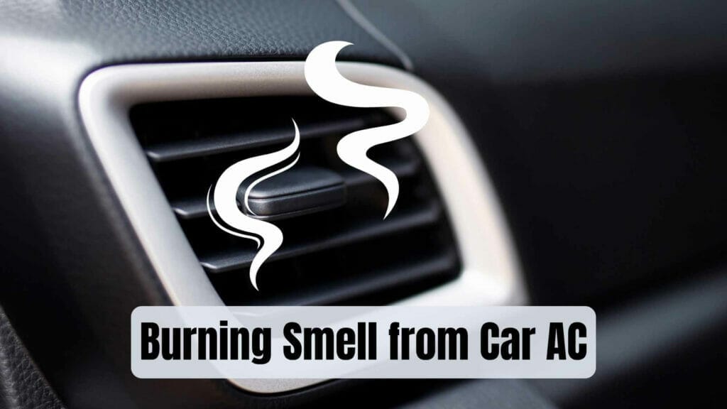Photo of a car AC duct with burning smell. Burning Smell from Car AC.