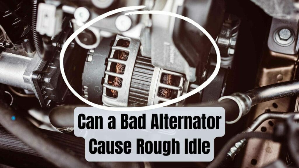 Photo closeup of a car alternator. Can a Bad Alternator Cause Rough Idle.